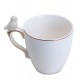 Xicara 90ml Café Porcelana Cute Birds Branco Design Plate